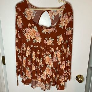 American Eagle S/P Floral Ruffle Blouse